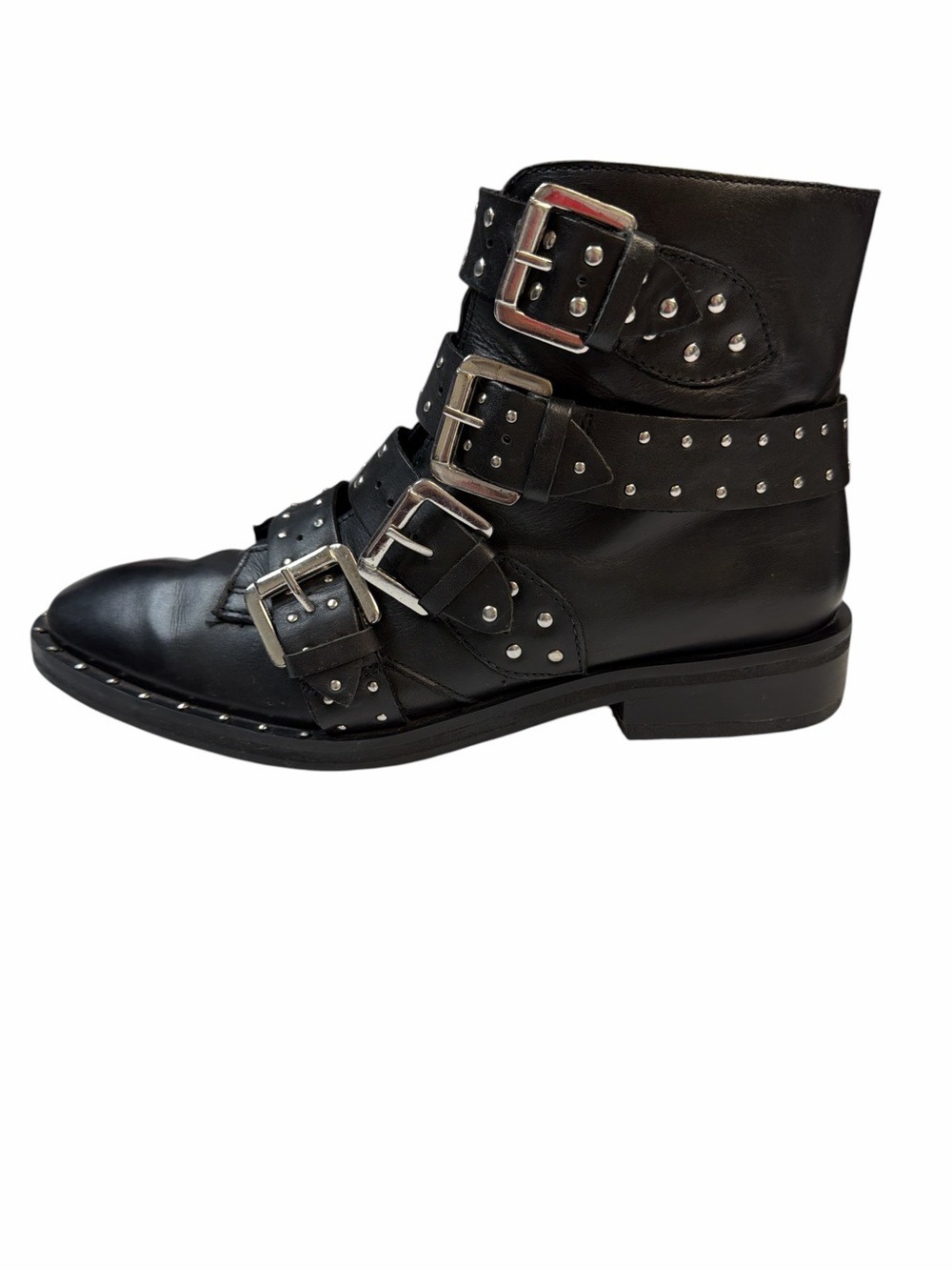 Topshop Amy Studded Buckle Grunge Bootie Size 38